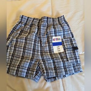 NWT Okie Dokie Plaid Elastic Waist Shorts, Size 12 Months